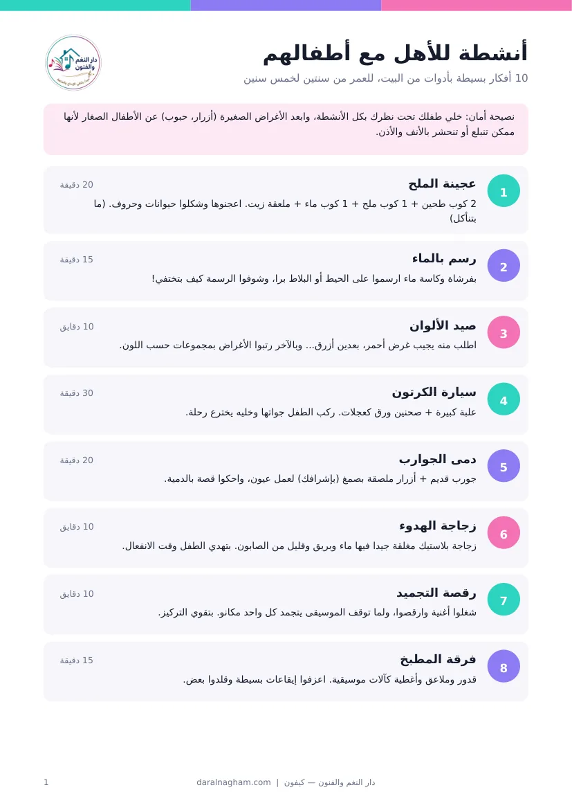 أنشطة للأهل مع أطفالهم — صفحة 1